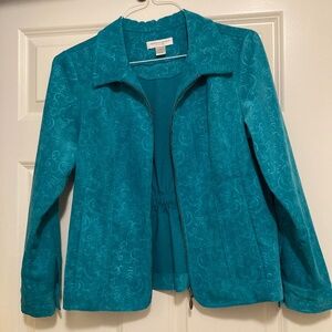 Christopher and Banks Teal Corduroy  Feel Jacket size PM